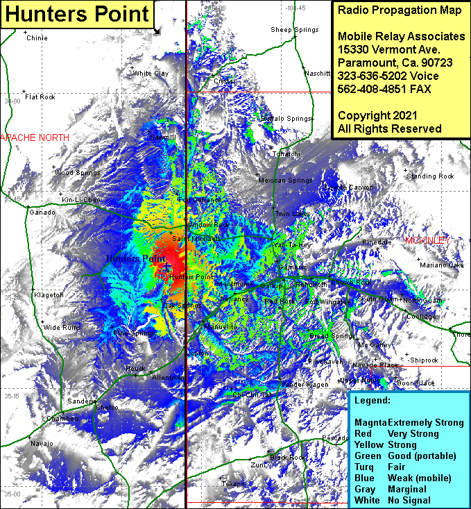 heat map radio coverage Hunters Point